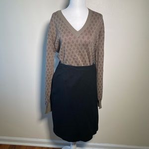 VTG Linda Allard Ellen Tracy Womens Size 12 Wrap Skirt 90s Black Lined 100% Wool